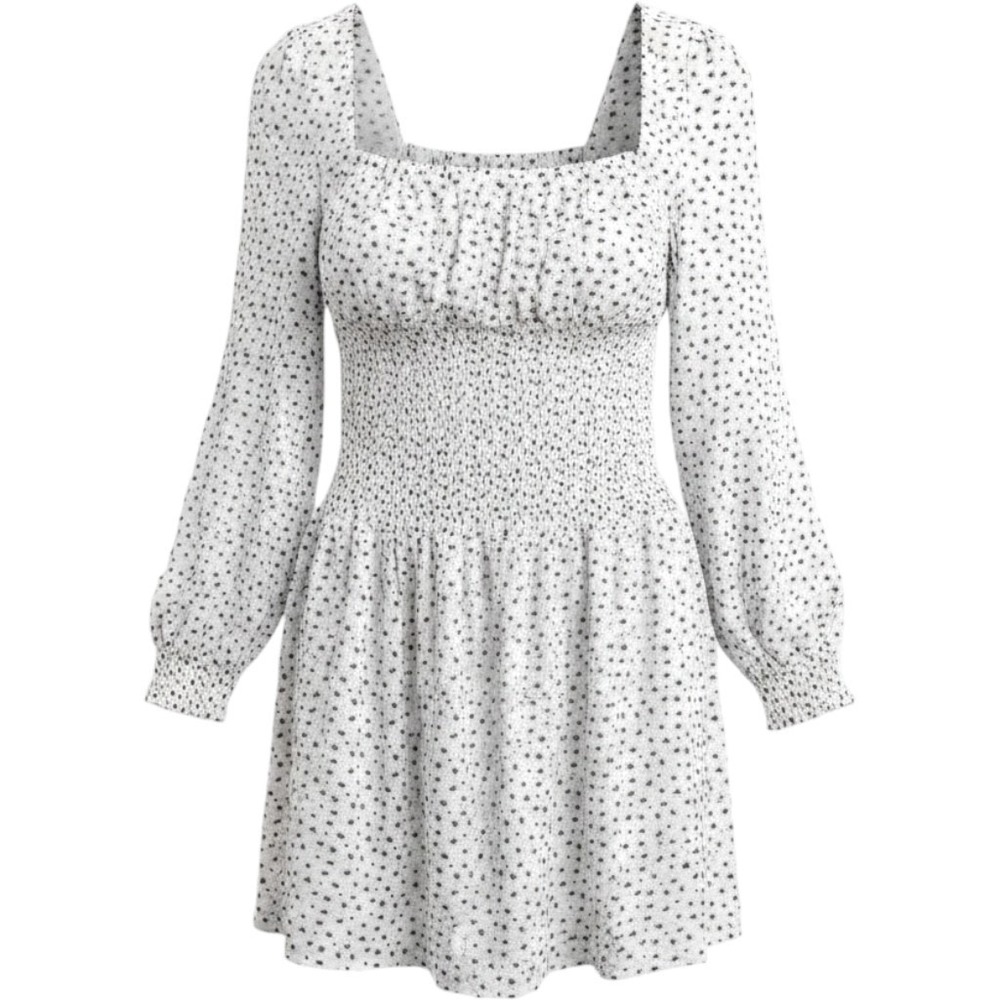 Princess Polly Asterisk Milkmaid Mini Dress White Blue Star Print US 2 Celestial
